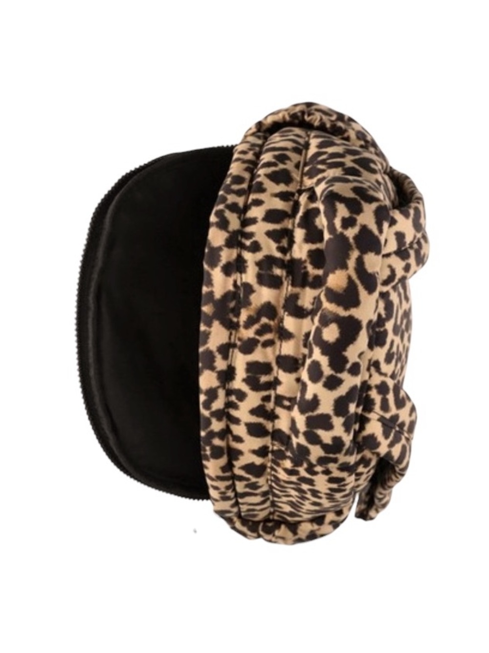 No Boundaries Leopard Print Hand Free Puffy Backpack - Black and Tan - Picture 6 of 11
